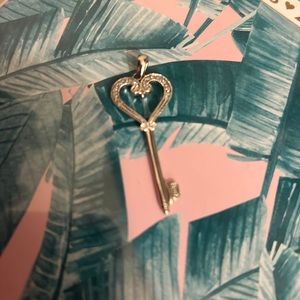 .925 silver heart key charm